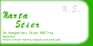 marta stier business card